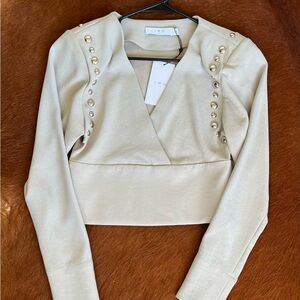IRO Paris Praia Top/ cropped embellished blouse
